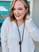 Cora Collared Ivory Knit Top