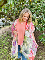 Whit Floral Kimono