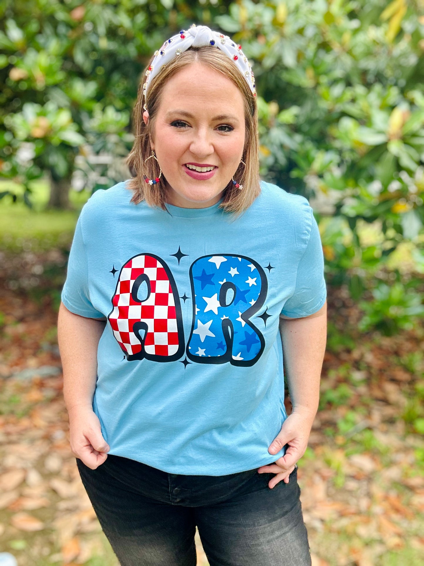 AR Bubble Letter Tee On Bella Canvas