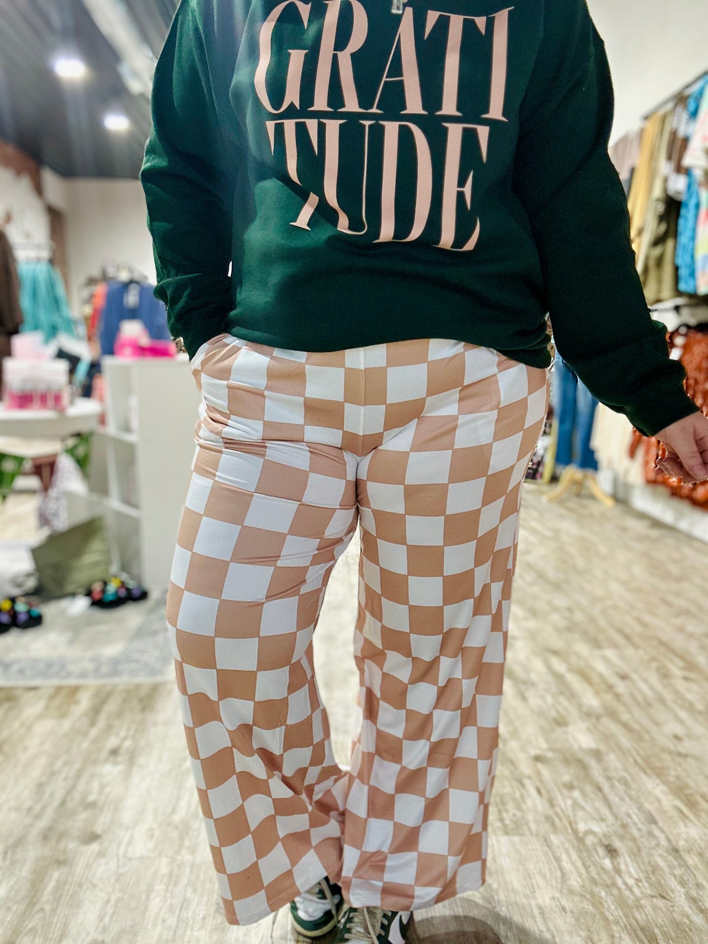 Charlie Checked Wide Leg Pants