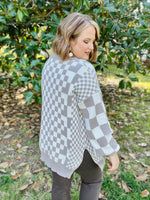 Mocha Checkered Cardigan