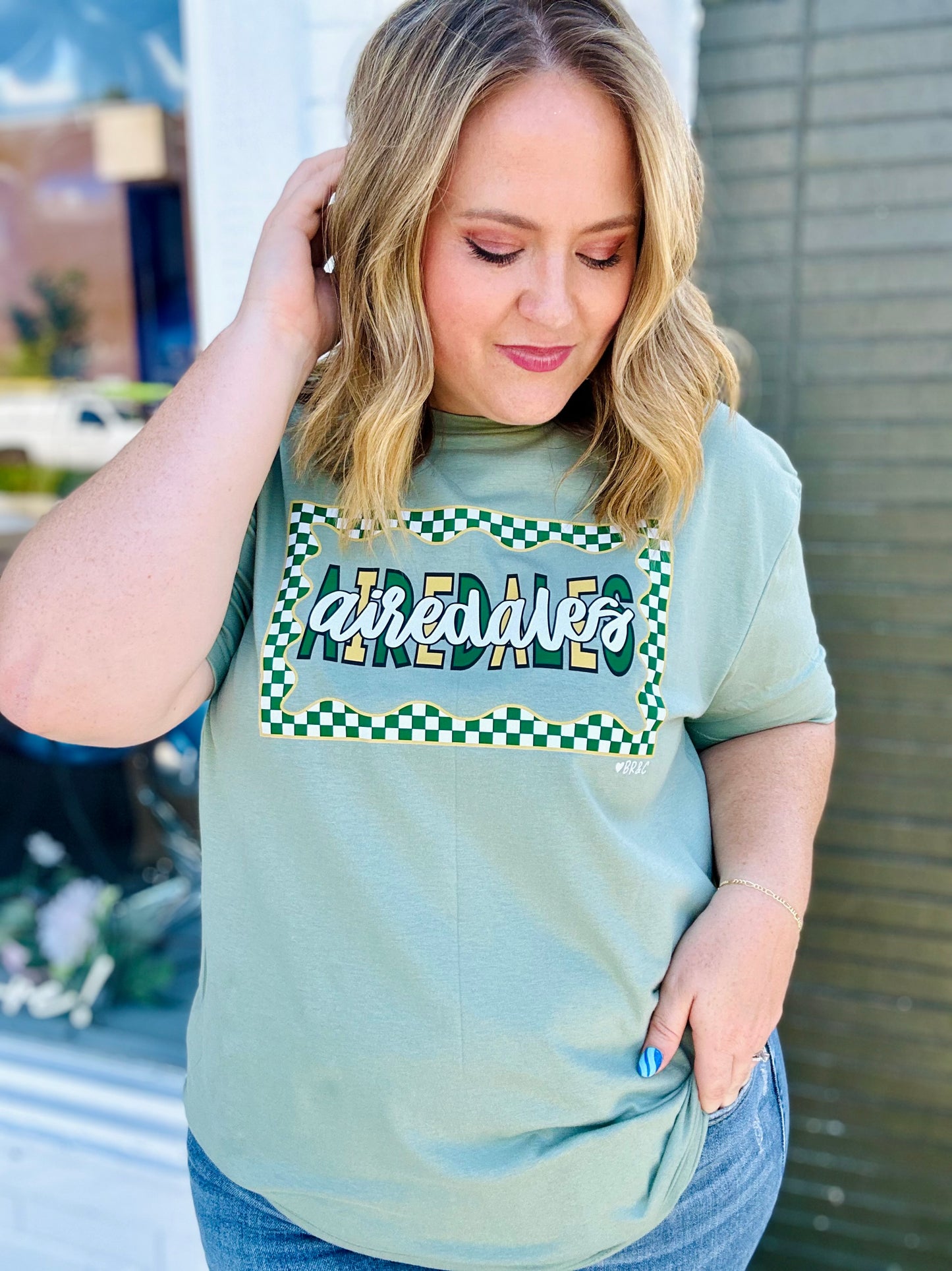 Checkered Outline School Spirit Tee