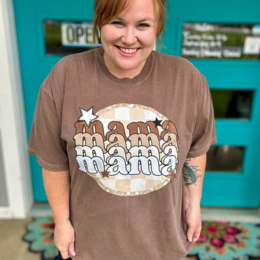 Neutral Mama Checkered Tee