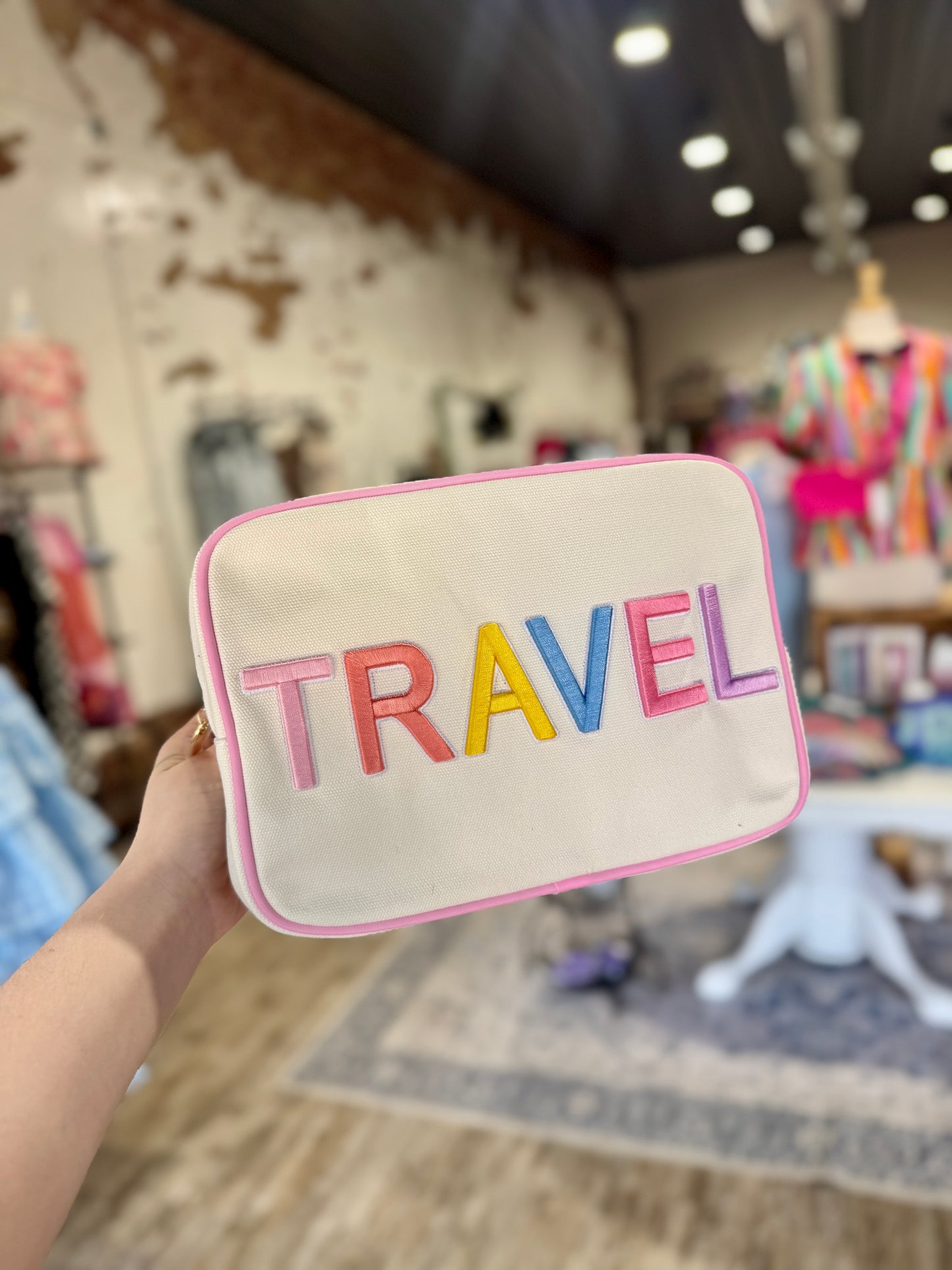 Large Travel Canvas Embroidered Bag