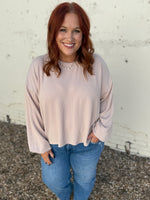 Sabrina Ribbed Top In Taupe