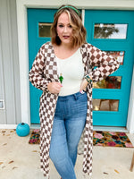 Brittney Checkered Mesh Kimono