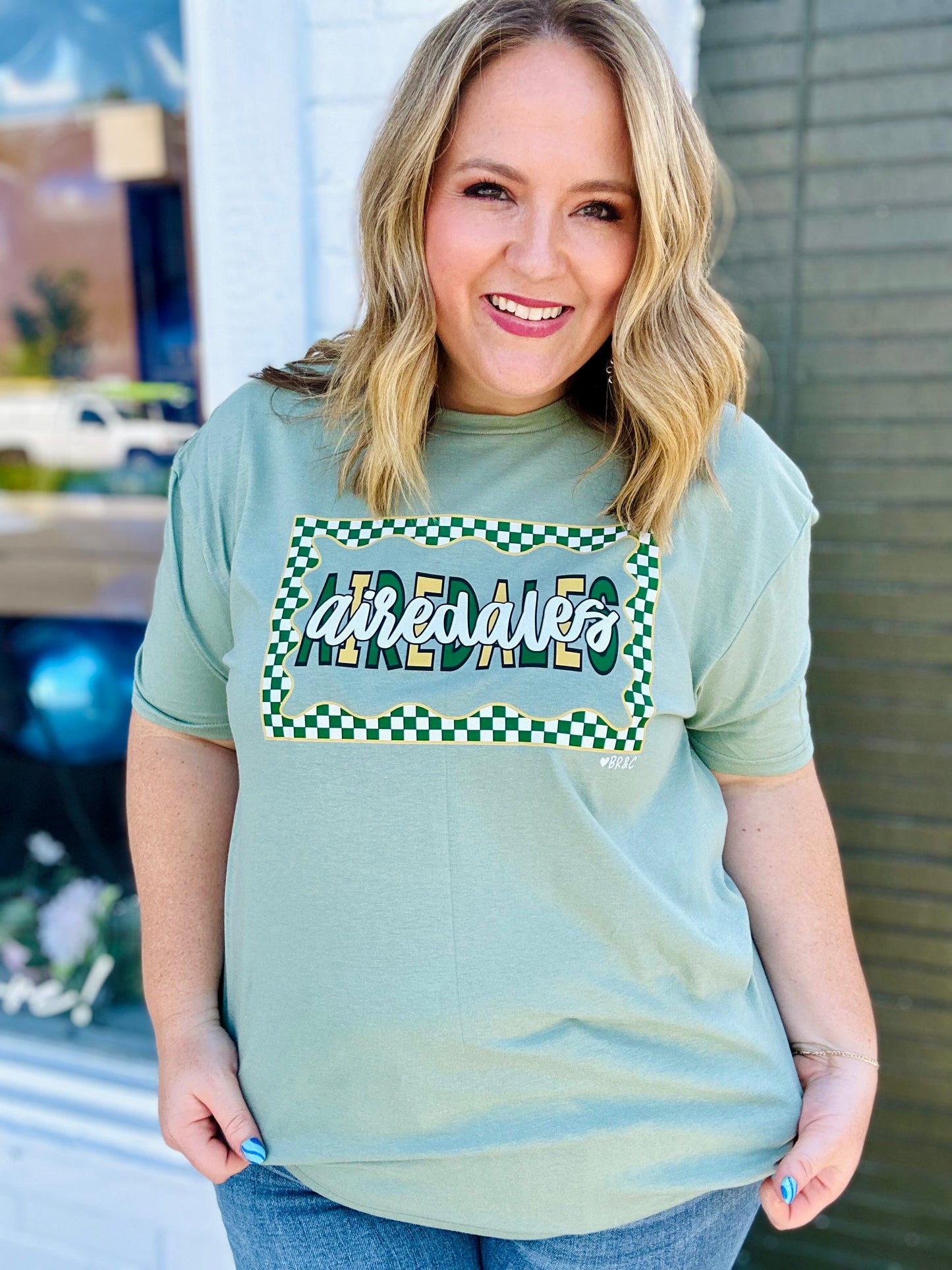 Checkered Outline School Spirit Tee