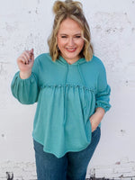 Farrah Babydoll Top In Jade