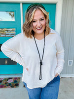 Cora Collared Ivory Knit Top
