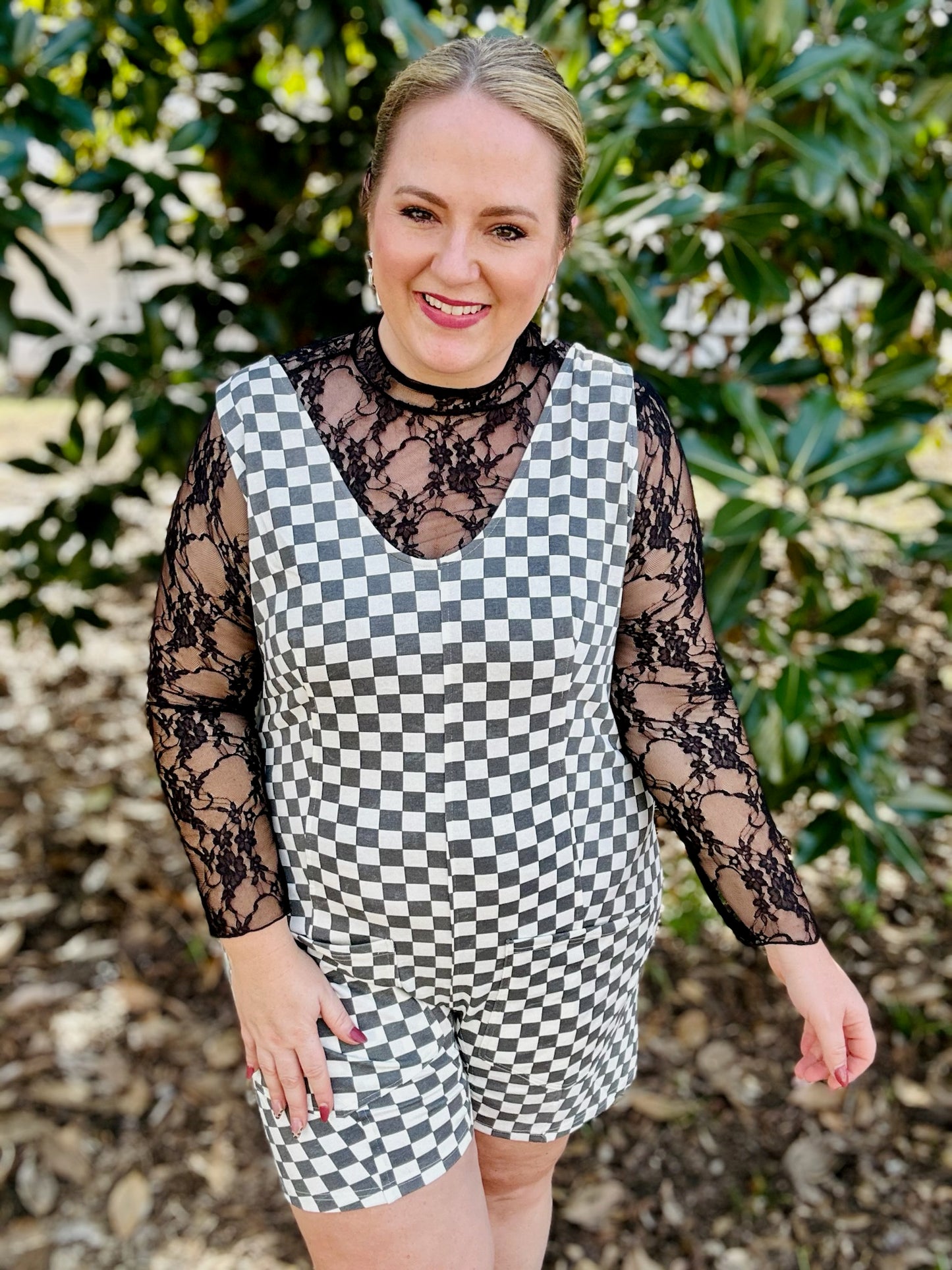 Amelia Checkered Romper