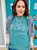 Isaiah 40:8 Boho Floral Tee on Comfort Color