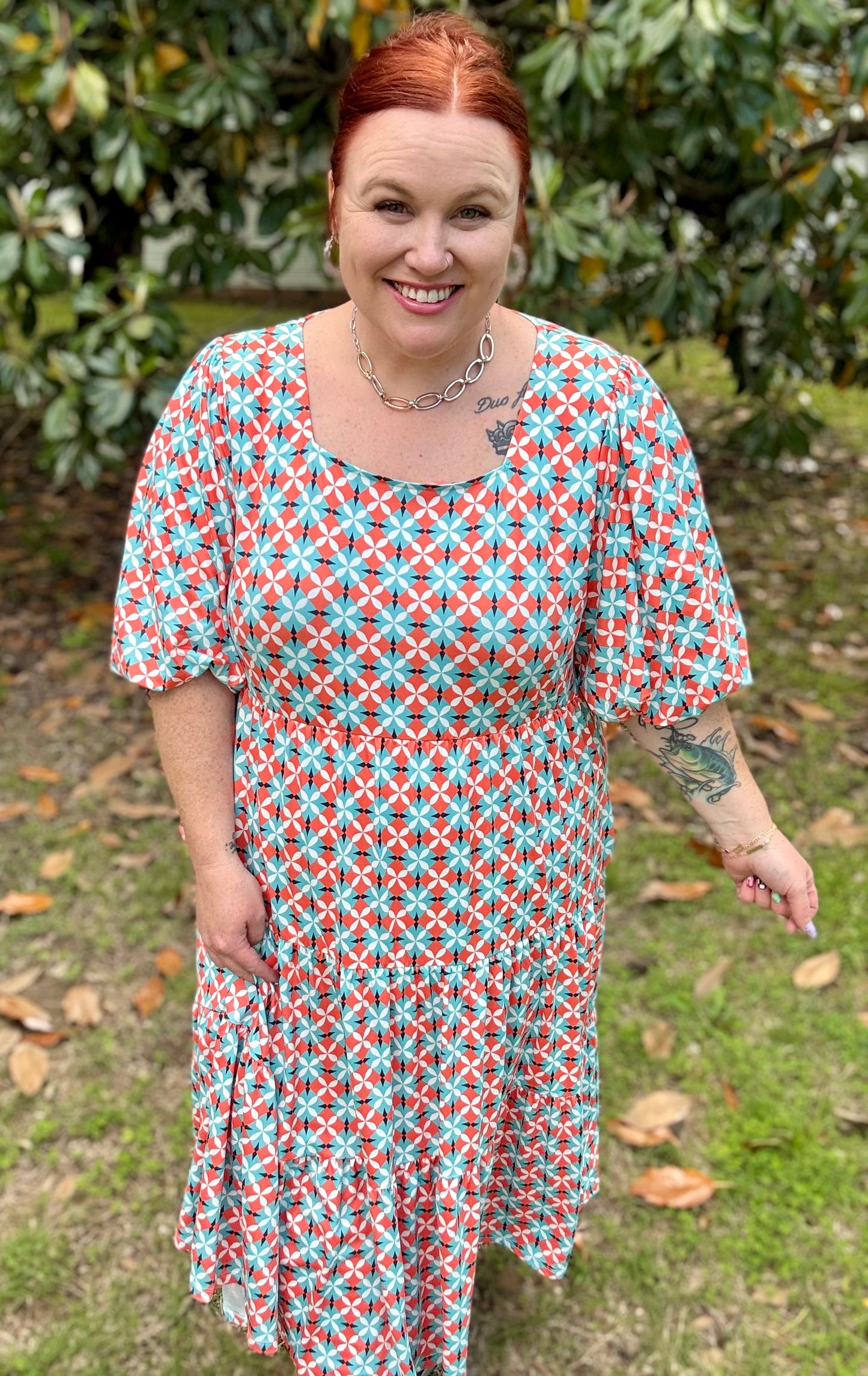 Georgia Geo Print Dress