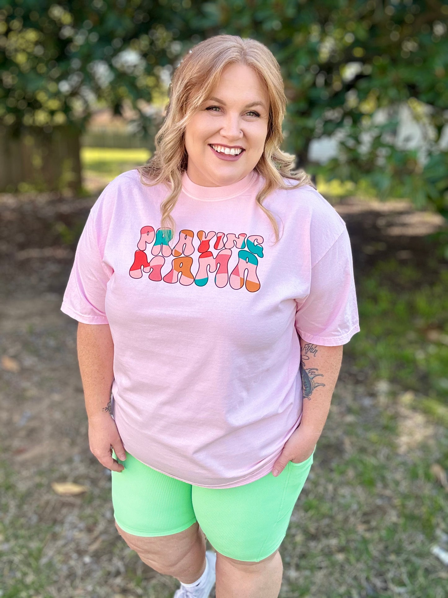 Retro Praying Mama On Comfort Colors