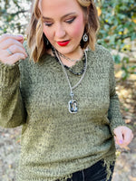 Jessica Frayed Hem Sweater