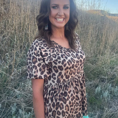 Market Special: Leopard Peplum Top