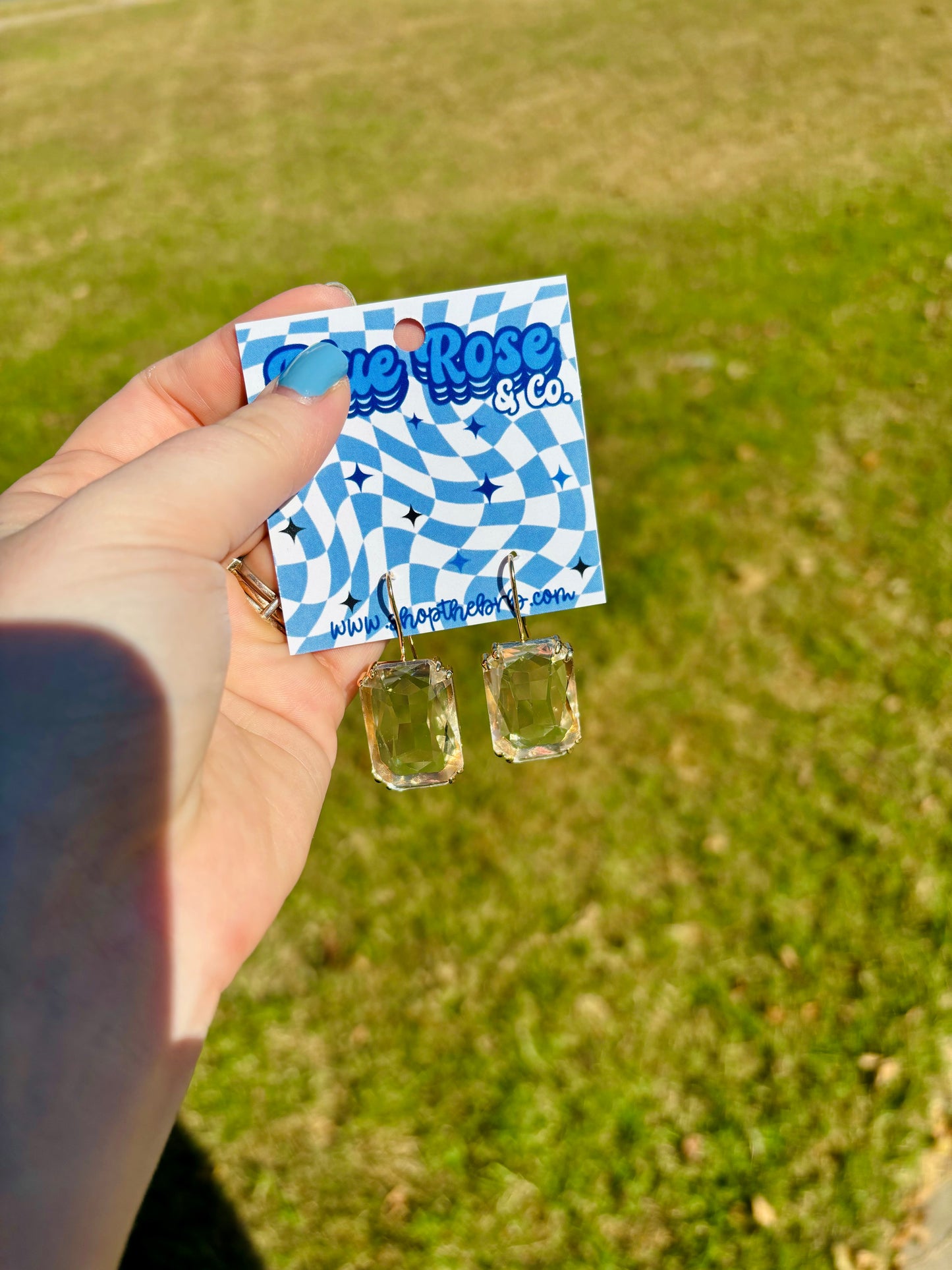 Clear Stone Drop Earrings
