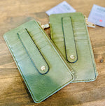Saige Slim Card Holder Wallet in Olive