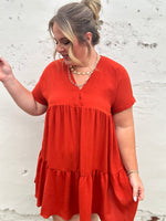 Brooke Tiered Rust Dress