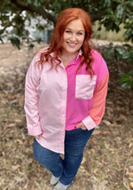 Kara Pink Multi Collared Top