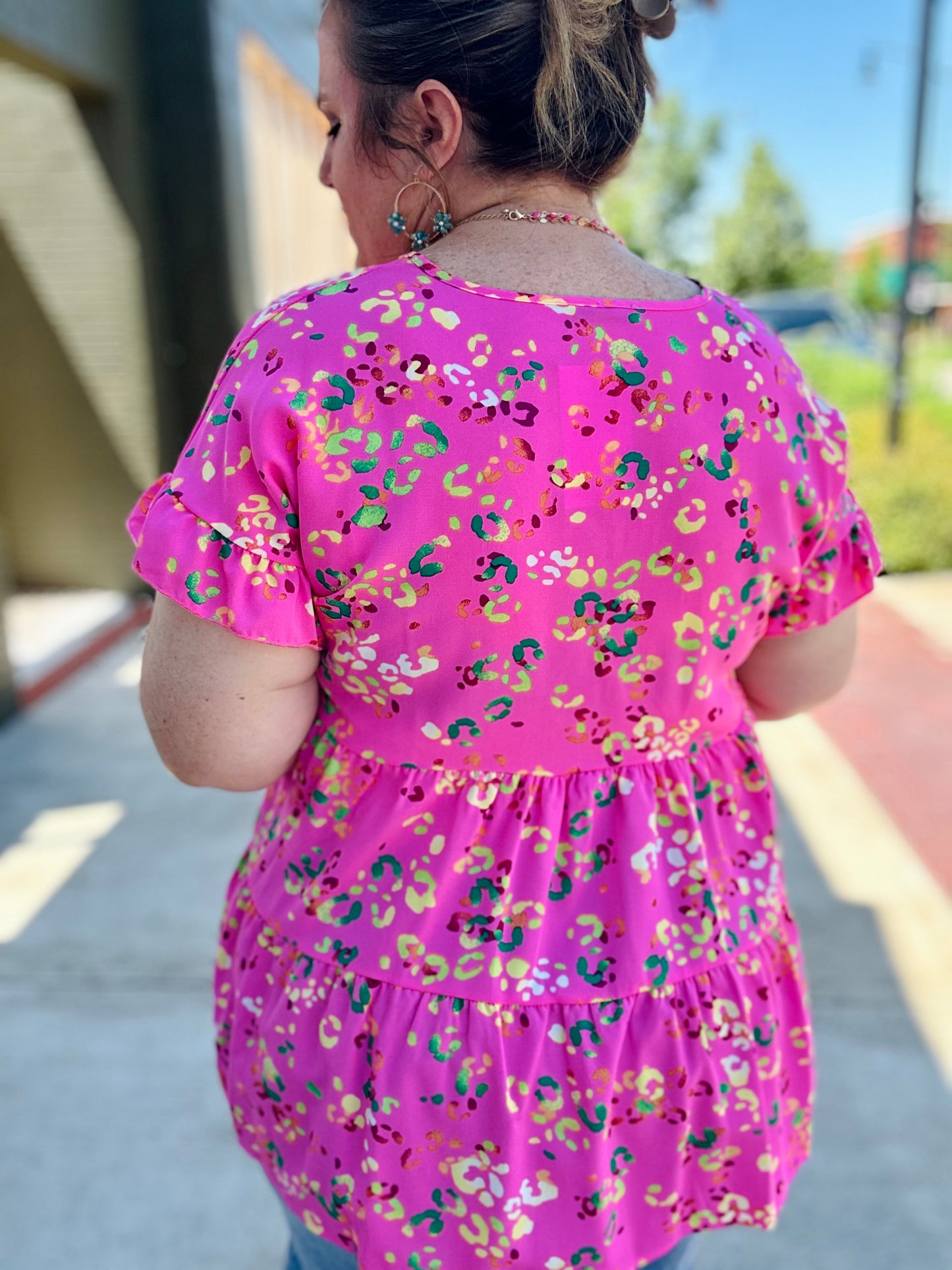 Mitzi Animal Print Top in Pink
