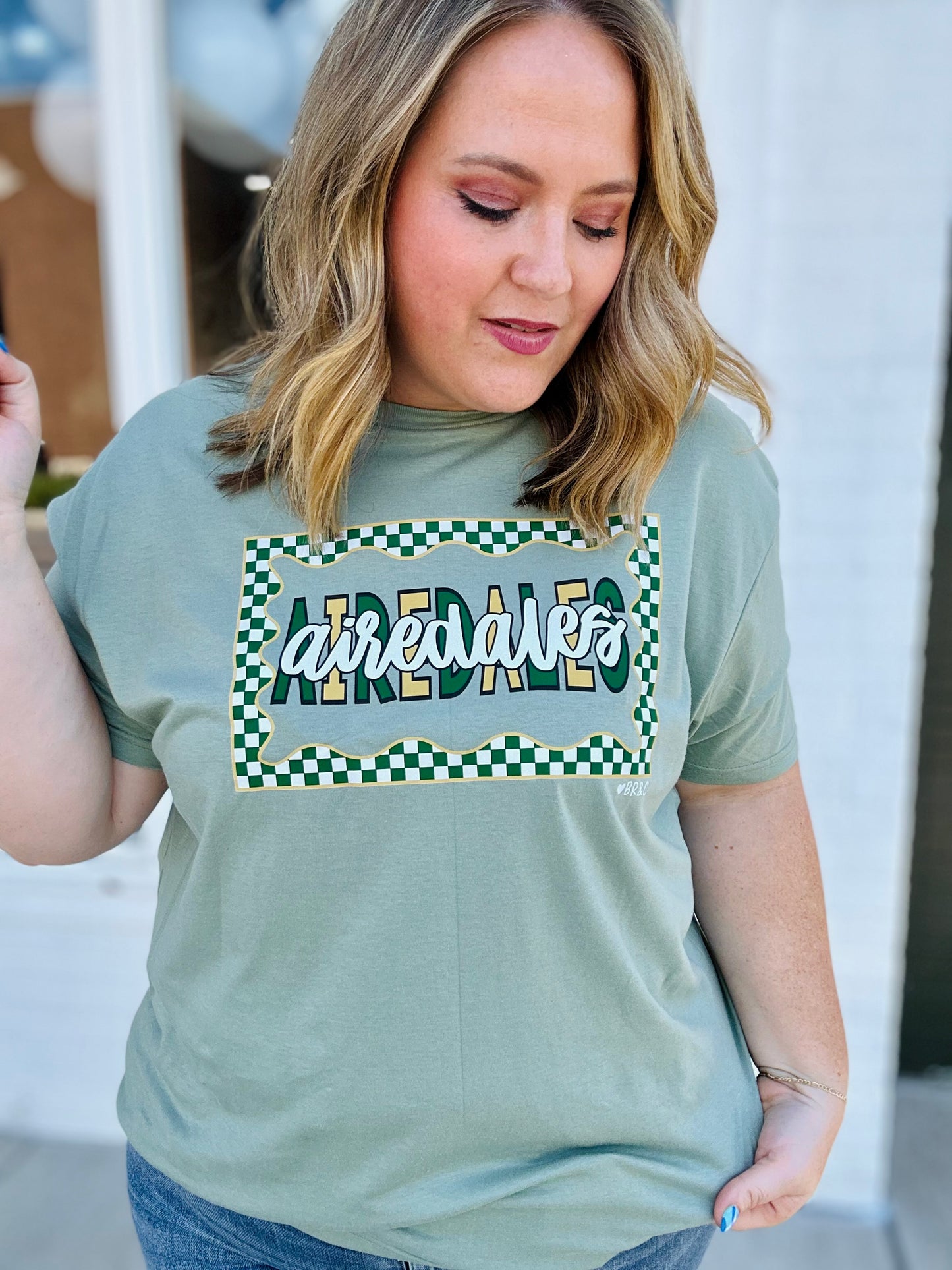 Checkered Outline School Spirit Tee
