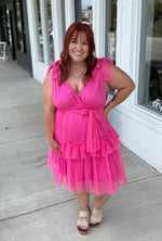 Alianah Pink Tiered Dress