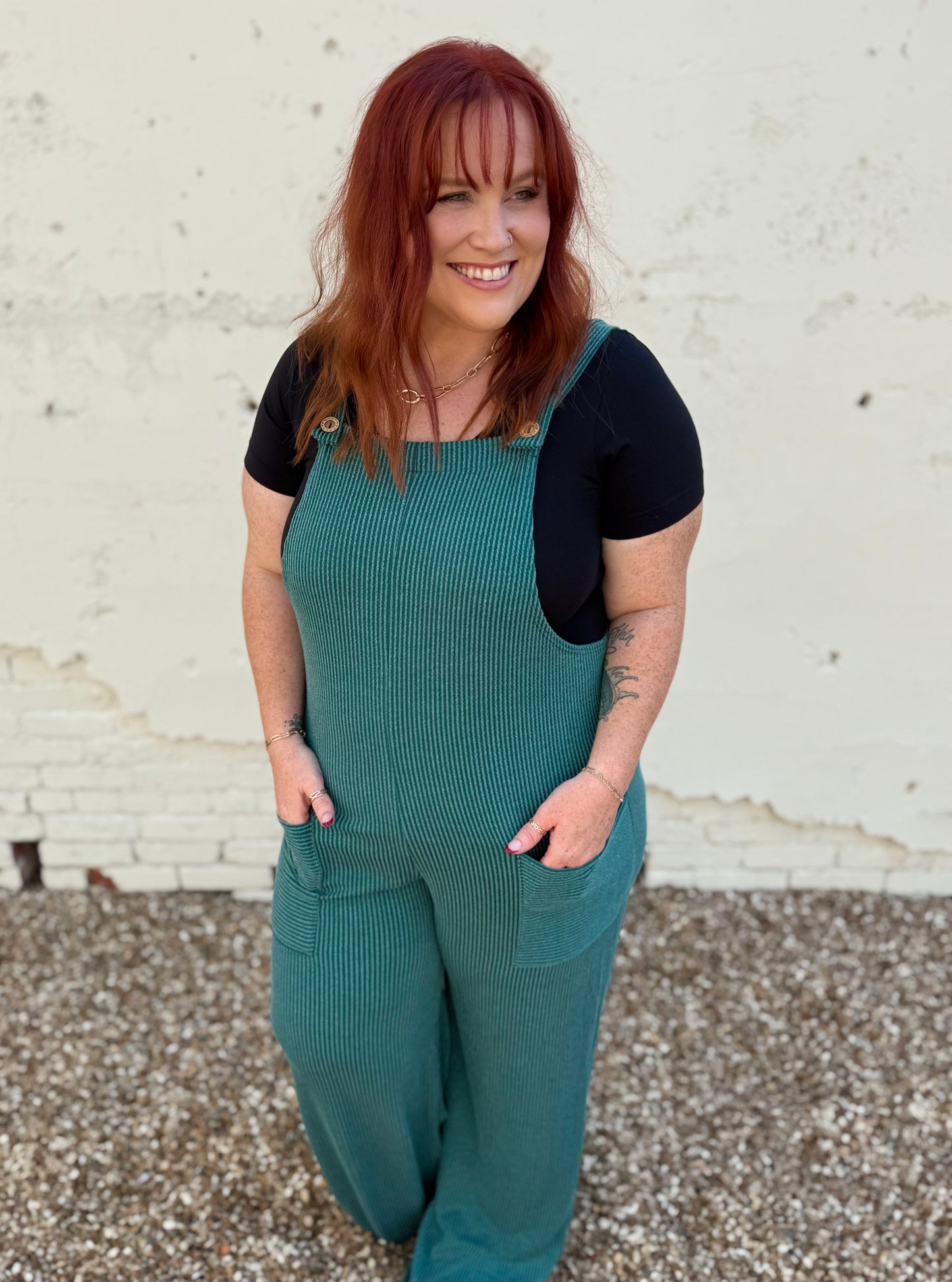 Sleeveless Solid Urban Ribbed Jumpsuit