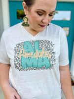 Leopard School Spirit on Oatmeal V Neck