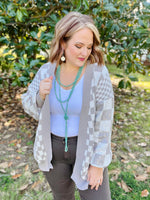 Mocha Checkered Cardigan