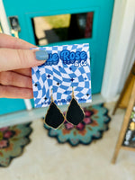 Matte Black Teardrop Earrings