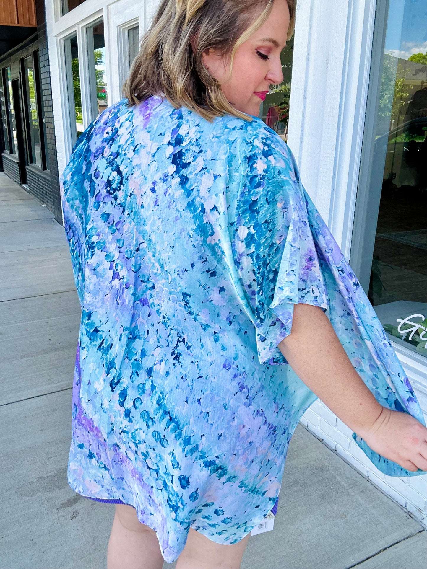 Blue Mix Silk Kimono