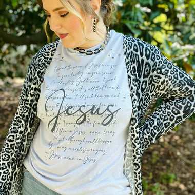 Speak the Name of Jesus  Distressed Graphic Tee