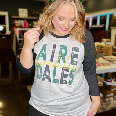 Airedale Script Baseball Tee