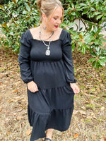 Kathleen Smocked Dress In Black