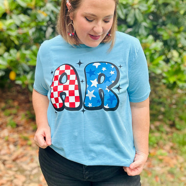 AR Bubble Letter Tee On Bella Canvas