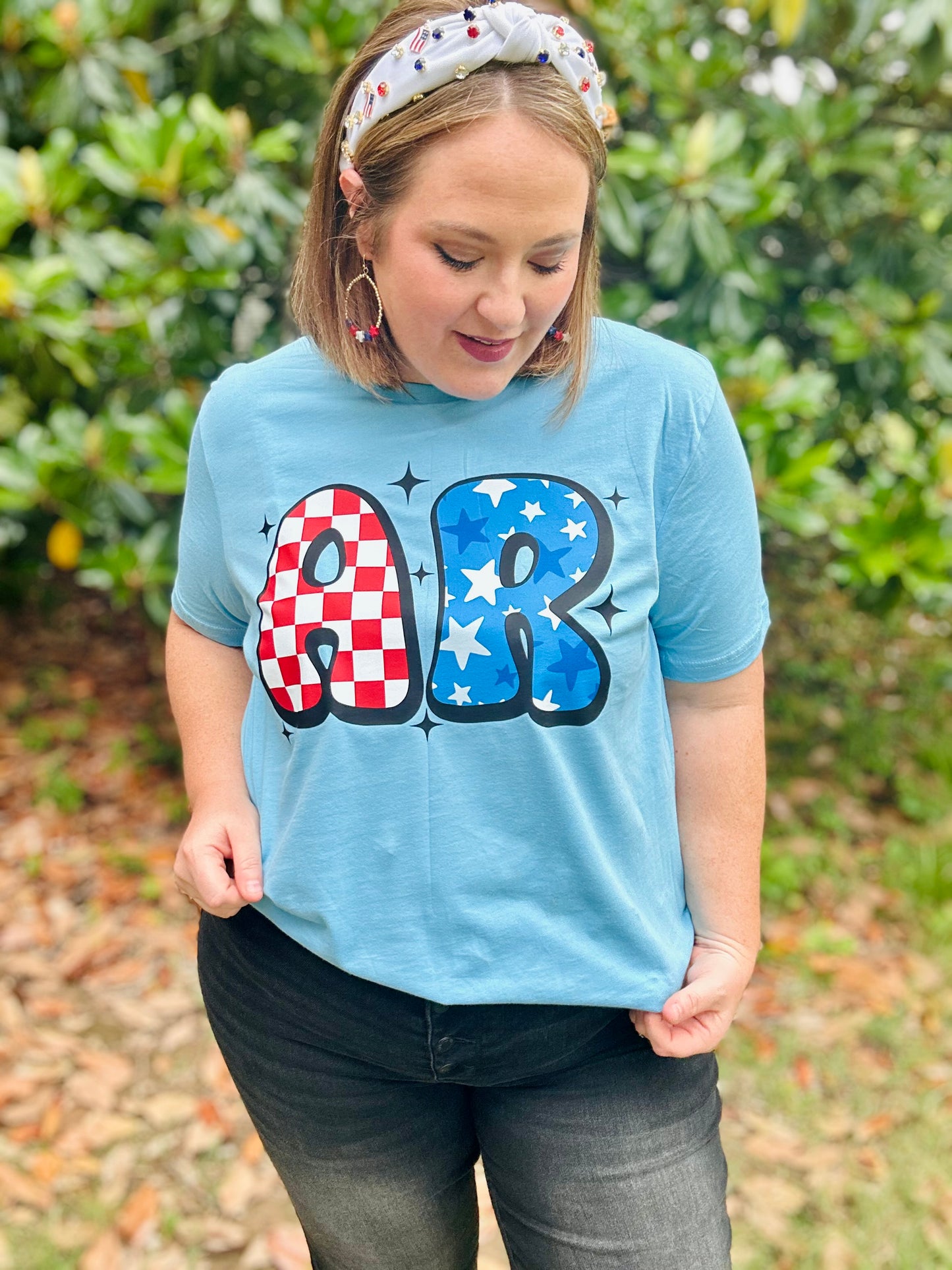 AR Bubble Letter Tee On Bella Canvas