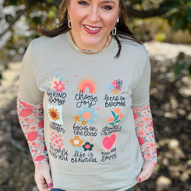 Positive Affirmations Floral Tee