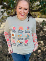 Positive Affirmations Floral Tee