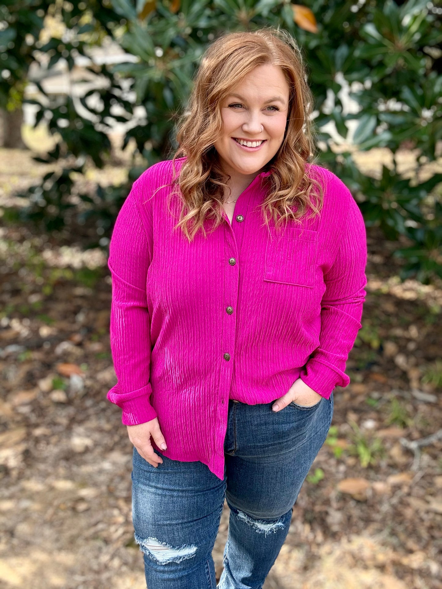 Amy Long Sleeve Button Down Top