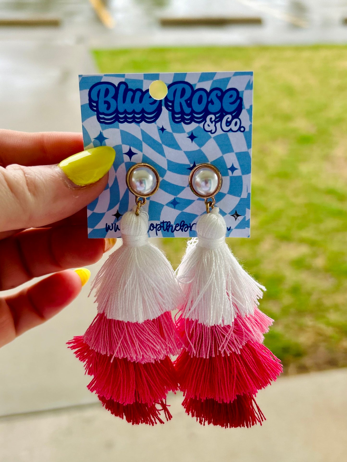 Pink Fringe Earrings
