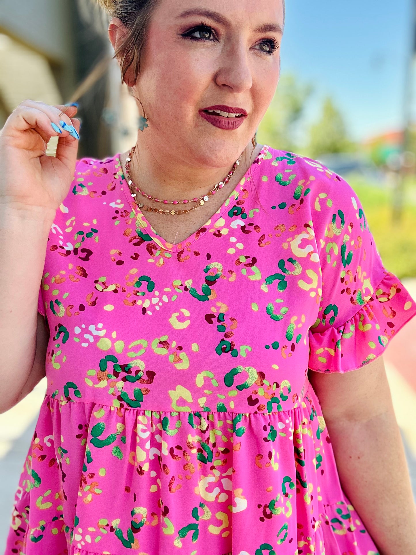 Mitzi Animal Print Top in Pink
