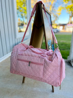Quilted Duffel with Shoe Compartment and Travel Pouch