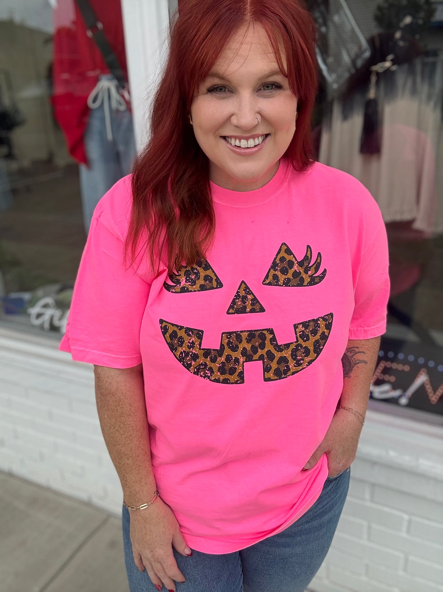 Neon Leopard Jack- O Tee