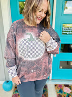 Checkered Pumpkin Bleached Graphic (Tee or Sweatshirt)