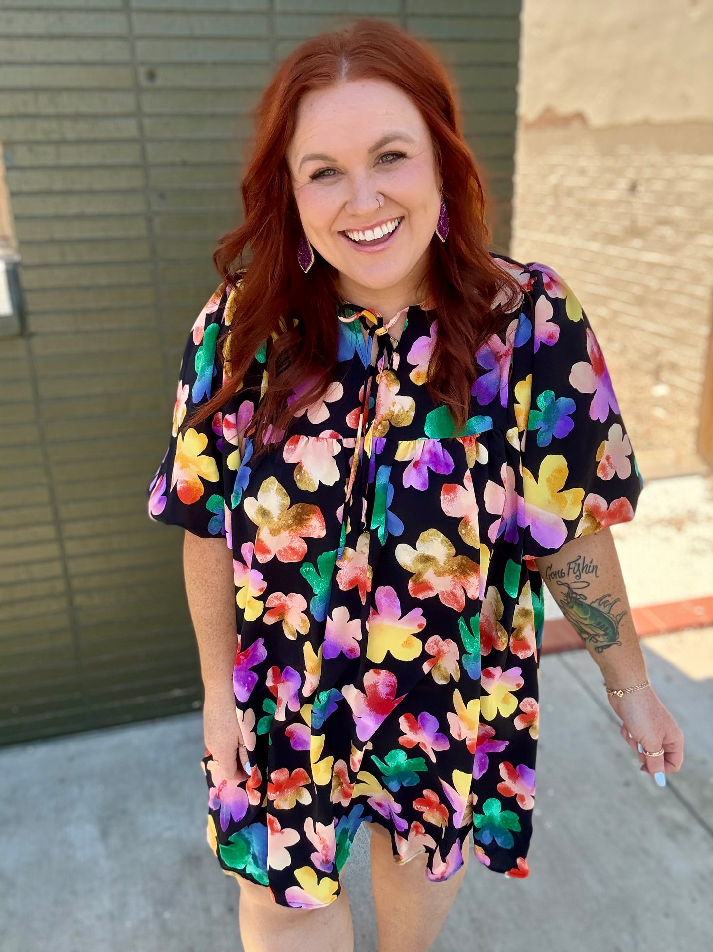Kacey Black Floral Dress