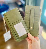 Saige Slim Card Holder Wallet in Olive