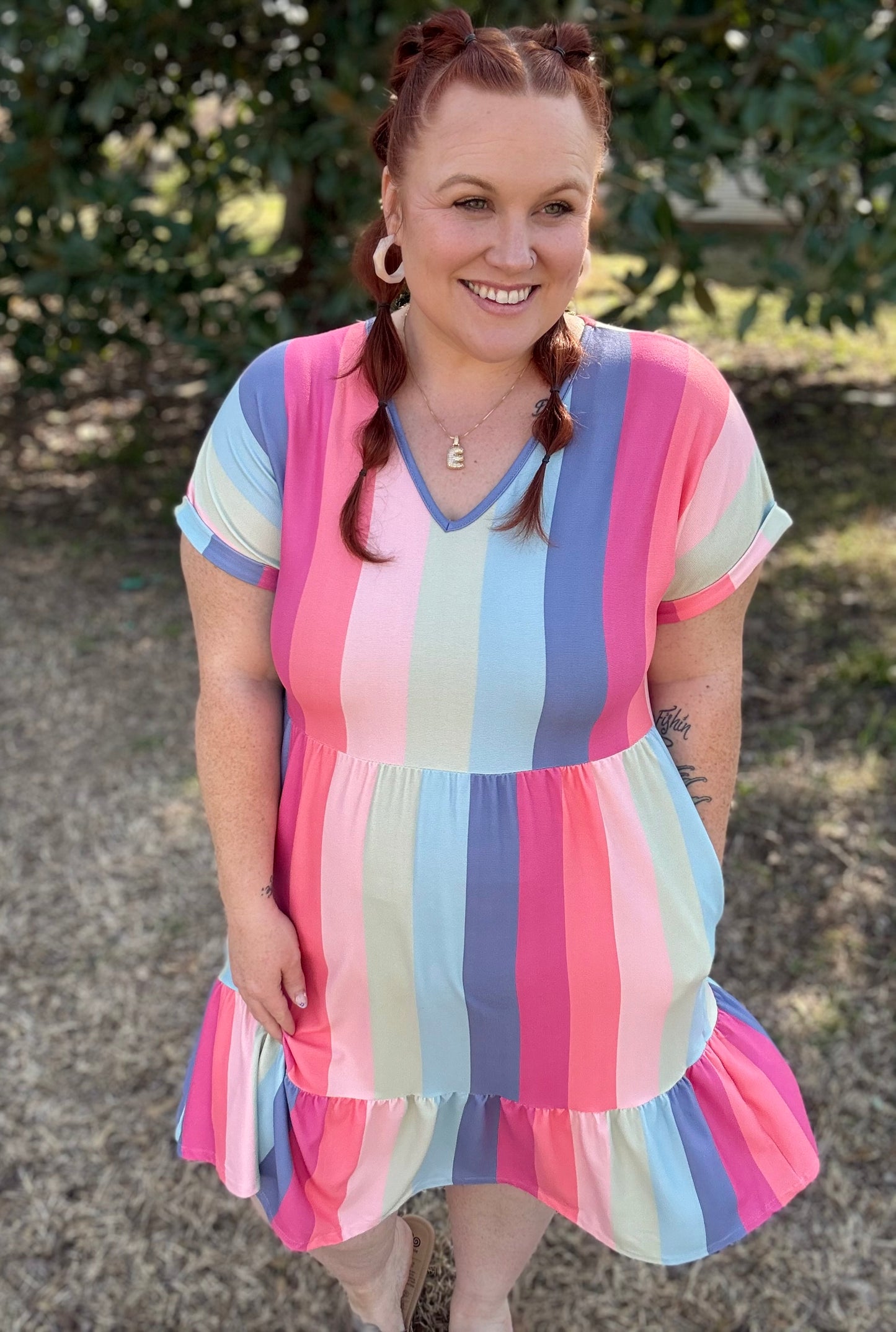 Brenda Striped Midi Dress