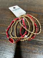 Set of Five Beaded Stretch Bracelet