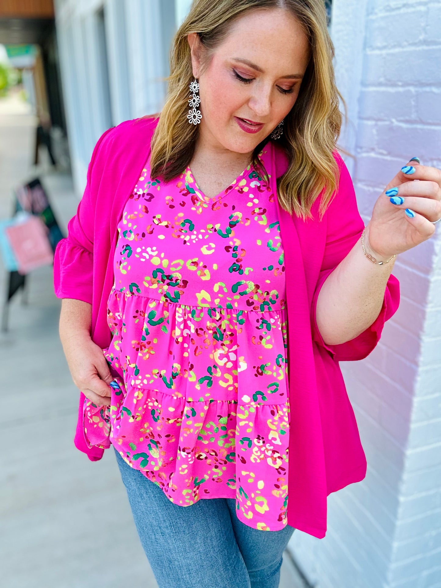 Finley Flutter Sleeved Kimono in Pink