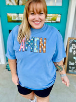 Amen Floral Tee on Comfort Colors